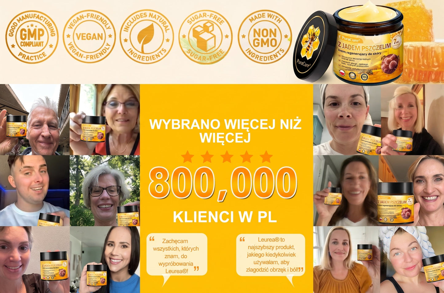 ✅✨PuraCure® Jad Pszczeli Regeneracja Skóry Krem(👨‍⚕‍CE zatwierdzone)👍✅